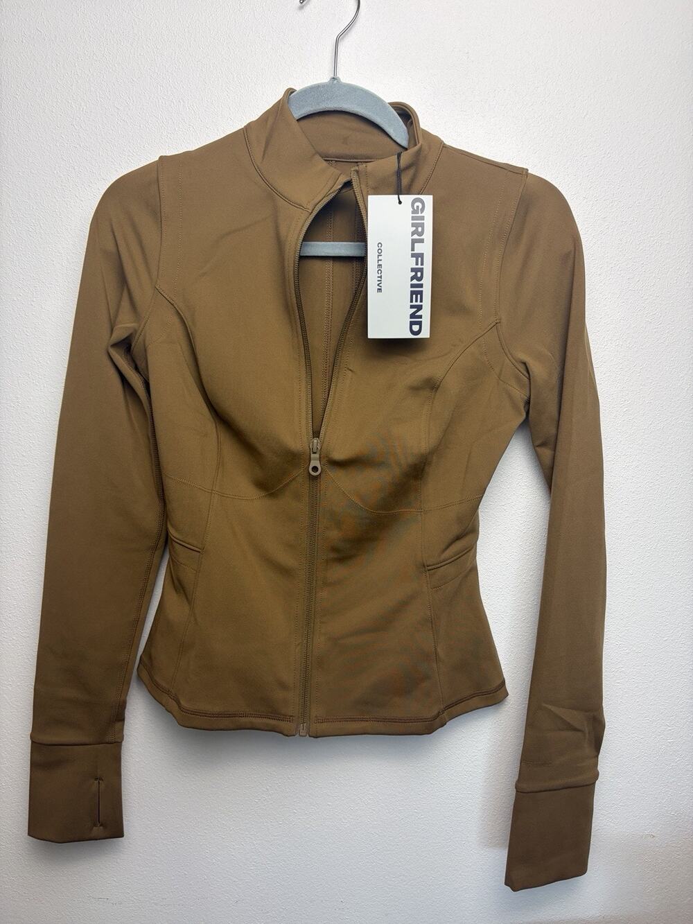 Girlfriend Collective 6230 Full Zip Jacket Women S Brown Sepia NWT